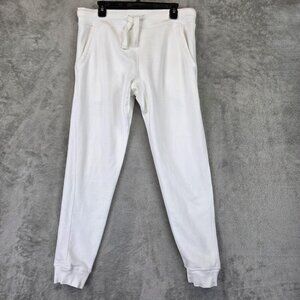 Try Guys Sweatpants Mens Large White Jogger Pants Dinosaur Pocket Fleece Lounge